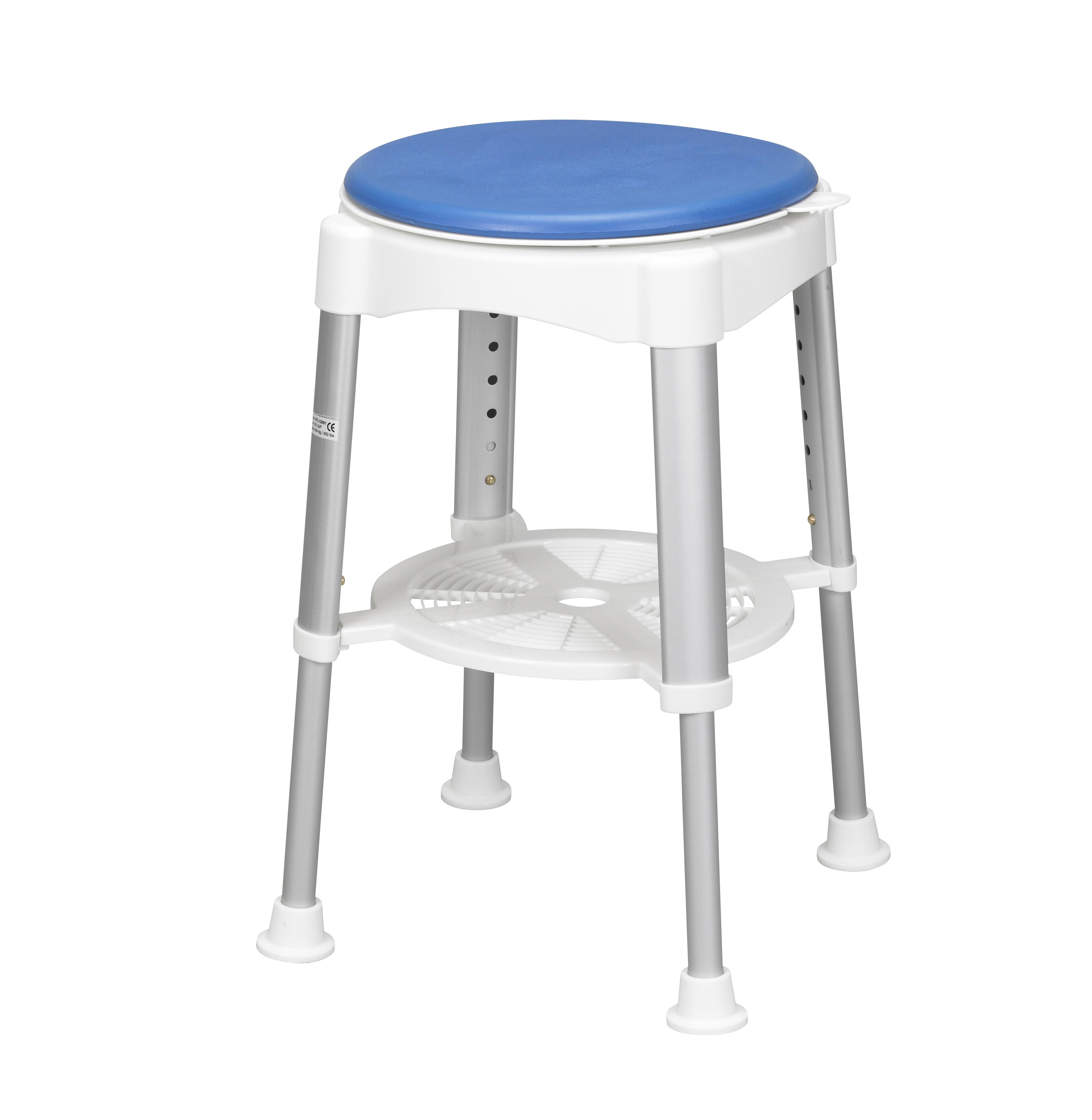 Drive Medical Bath Stool with Blue Padded Rotating 6G0UWE_0NCN