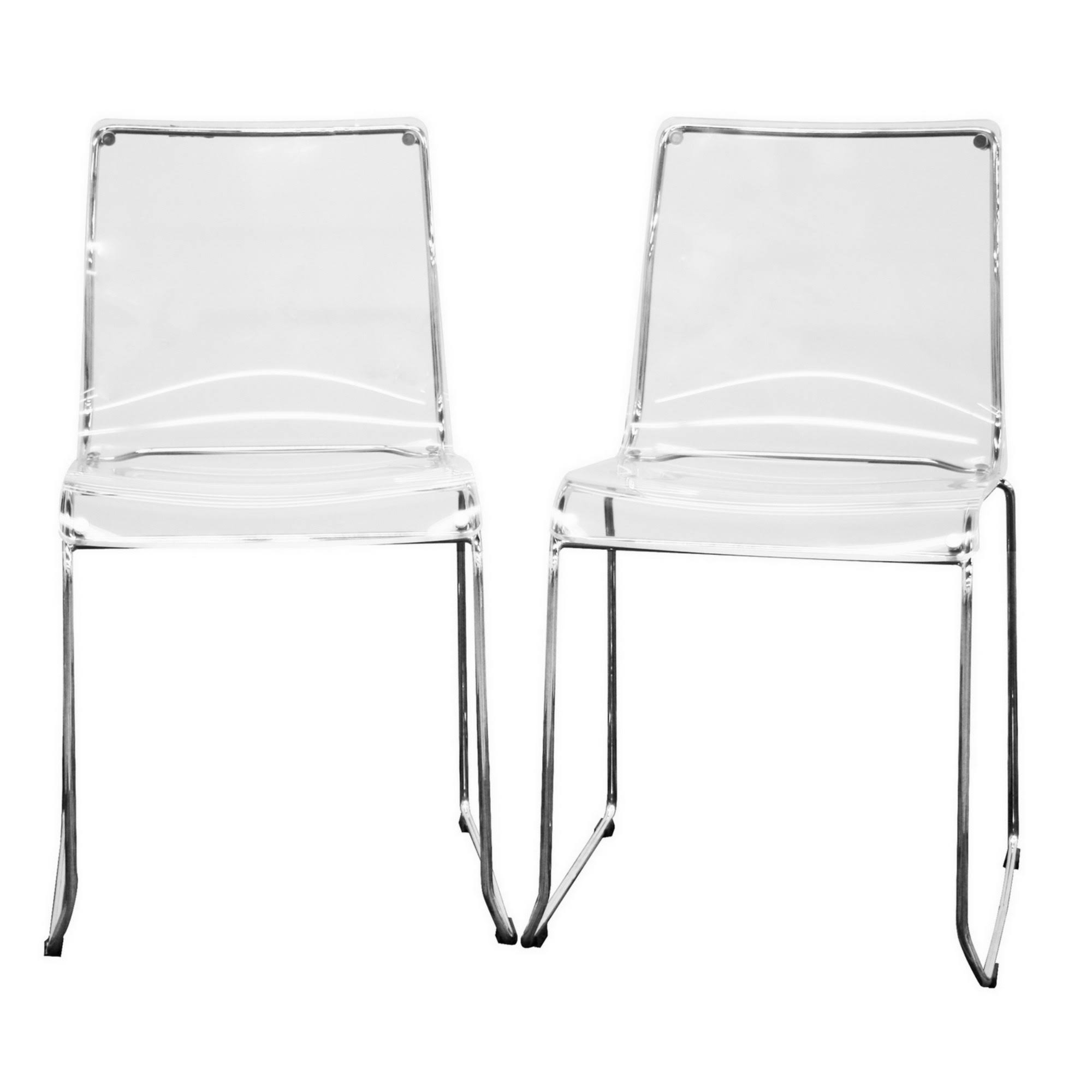 Baxton Studio Lino Transparent Acrylic Dining Chair, Clear - 2 K1BD1D_JUE5