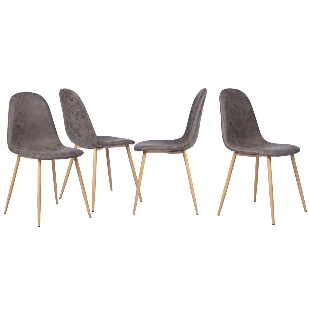 Carson Carrington Mid-Century Modern PU Dining Chair (Set of 4) - Dark VTY4DU_OXYT