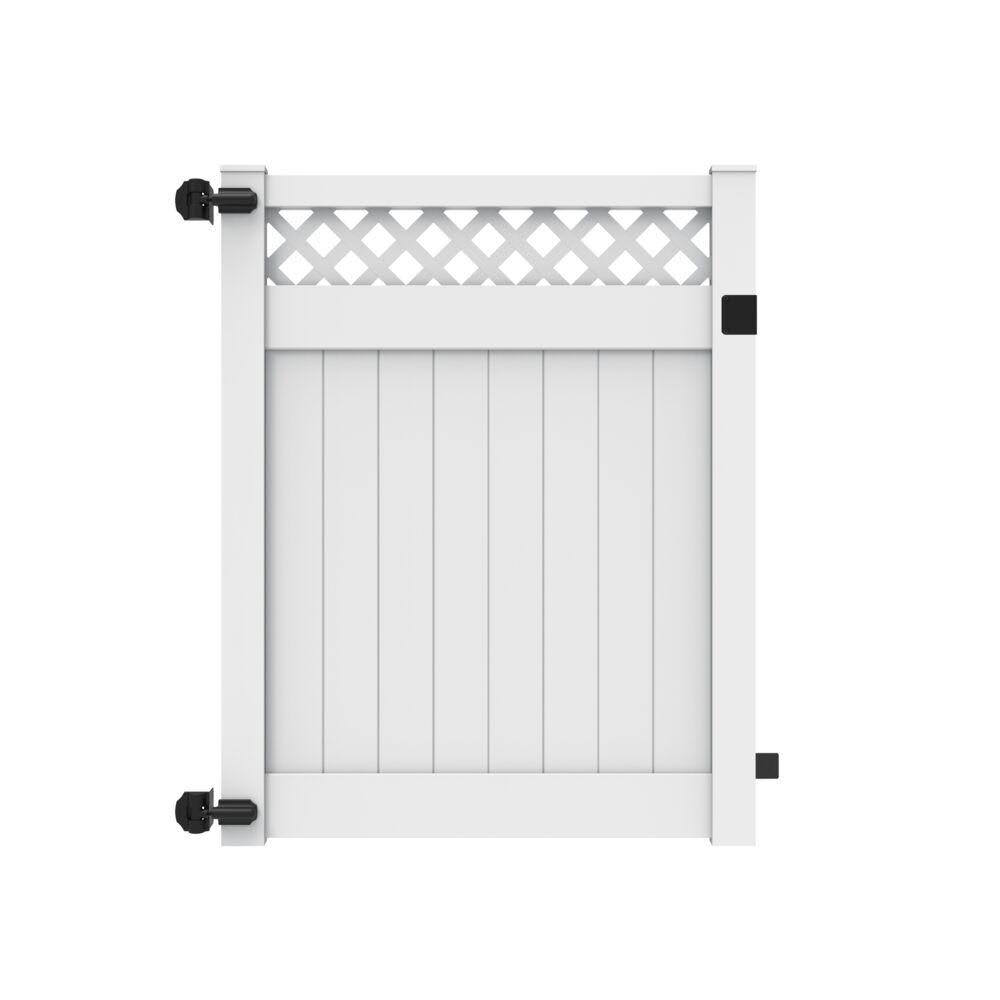 Veranda Anderson 5 ft. x 6 ft. White Vinyl Lattice Top Fence WJP2N6_DSOR