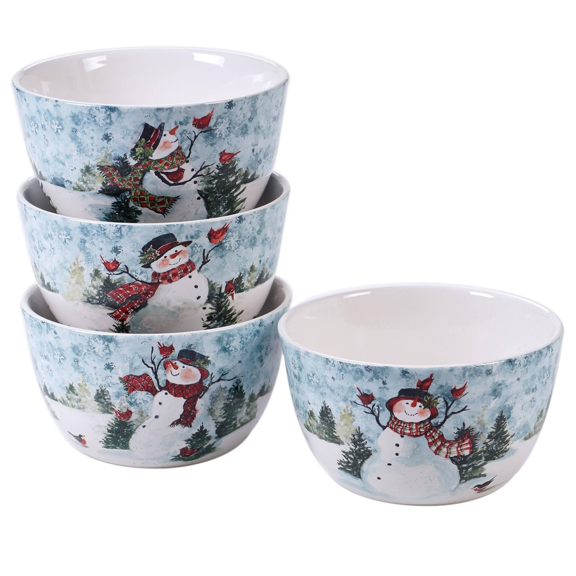 Certified International Watercolor Snowman 4-pc. Ice Cream Bowl EZ6TZP_ULY4