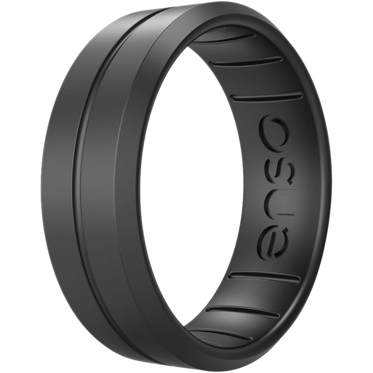 Enso Rings Classic Contour Elements Series Silicone Ring - 10 - Black IYFX5Q_XBBD