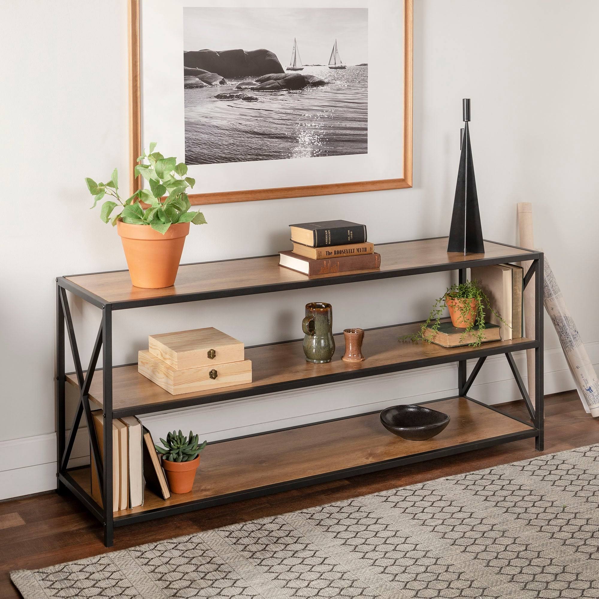 The Gray Barn 60 inch X-Frame Metal and Wood UH9B4W_EJMH