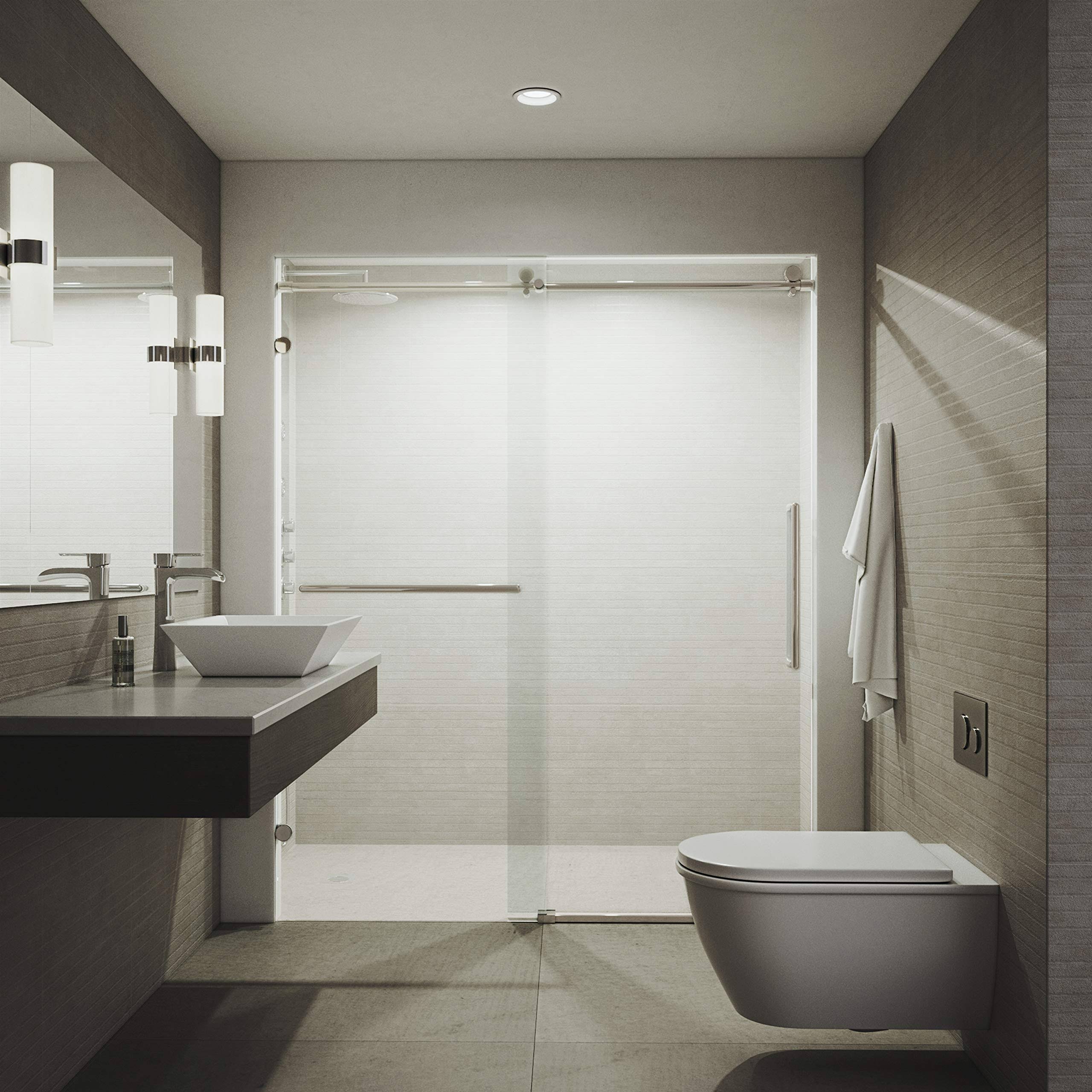 Vigo Ferrara Stainless Steel 72x74-inch Adjustable Frameless Sliding Shower DOOR, BQQNPC_PVIF