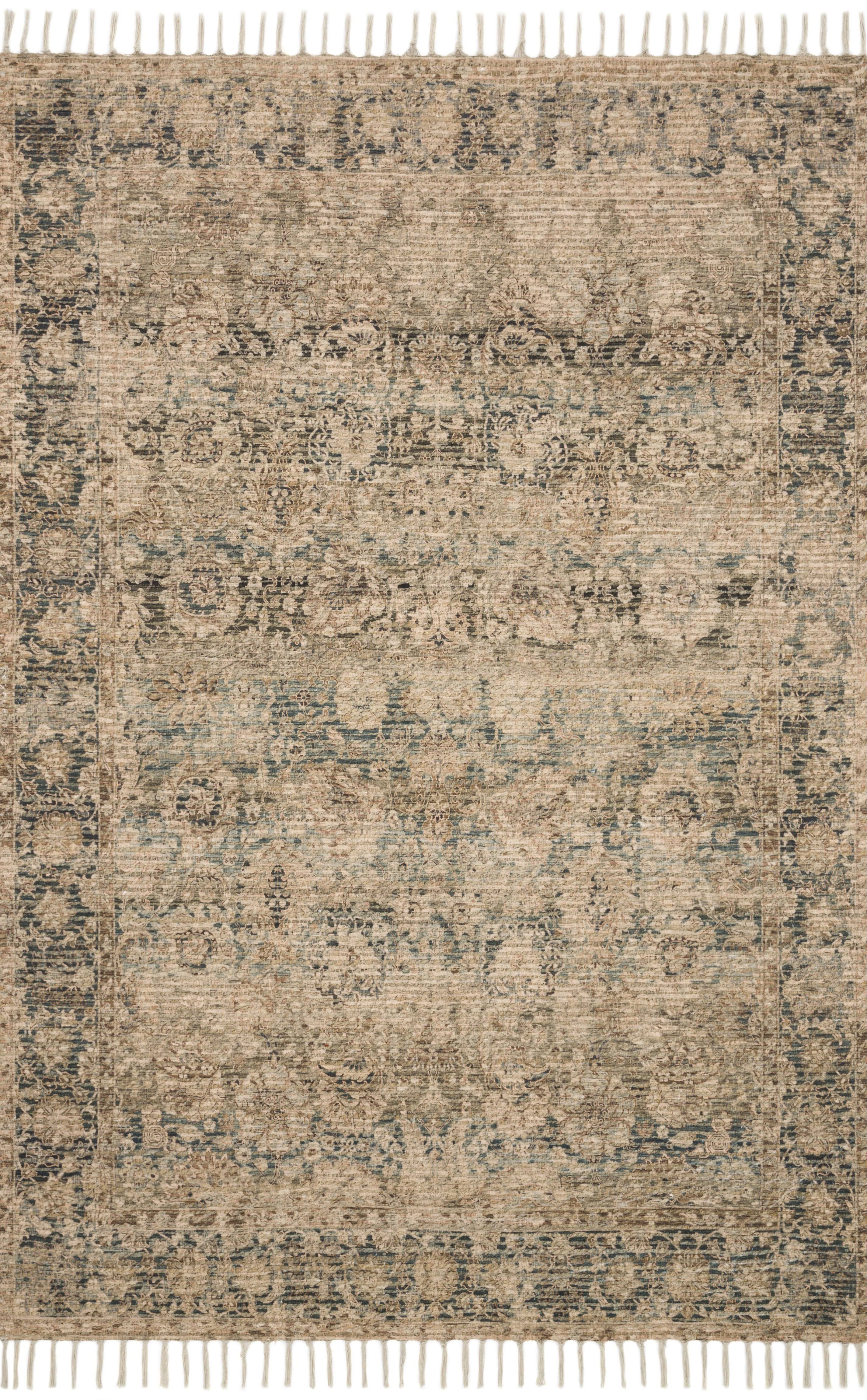Loloi Cornelia Justina Blakeney COR-01 Natural Teal Rug - 7 ft 9 in x 9 ft 9 IGZXNW_HQIA