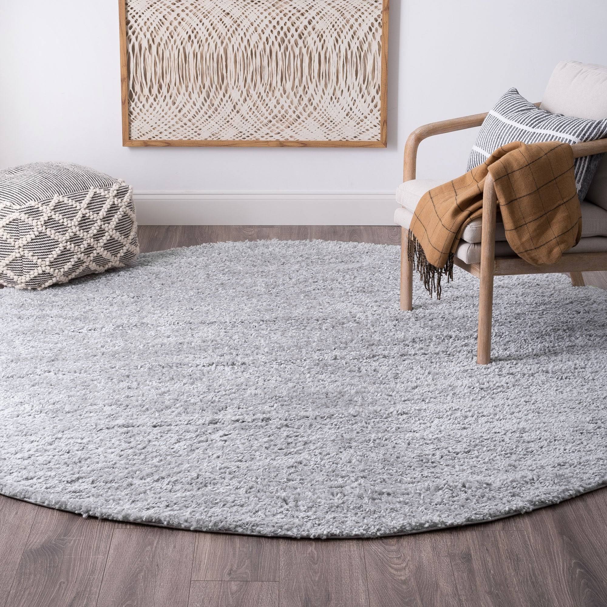 Alise Rugs Sohni Shag Transitional Solid Color Area Rug - Silver - 5'3'' 2VNTUU_LKYJ