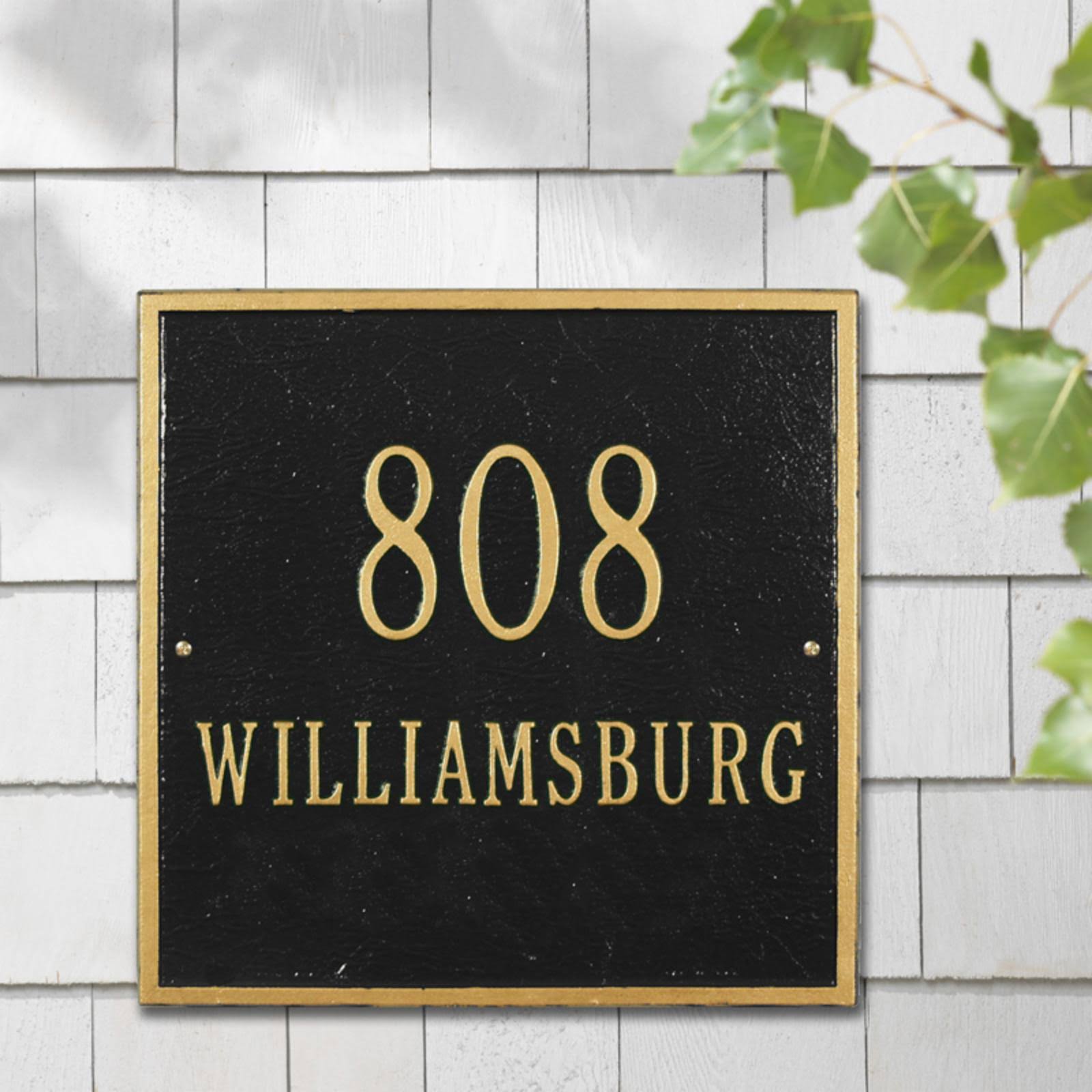 Whitehall Square 2-Line Wall Plaque Dark Blue/Silver 15SPOC_DJI8