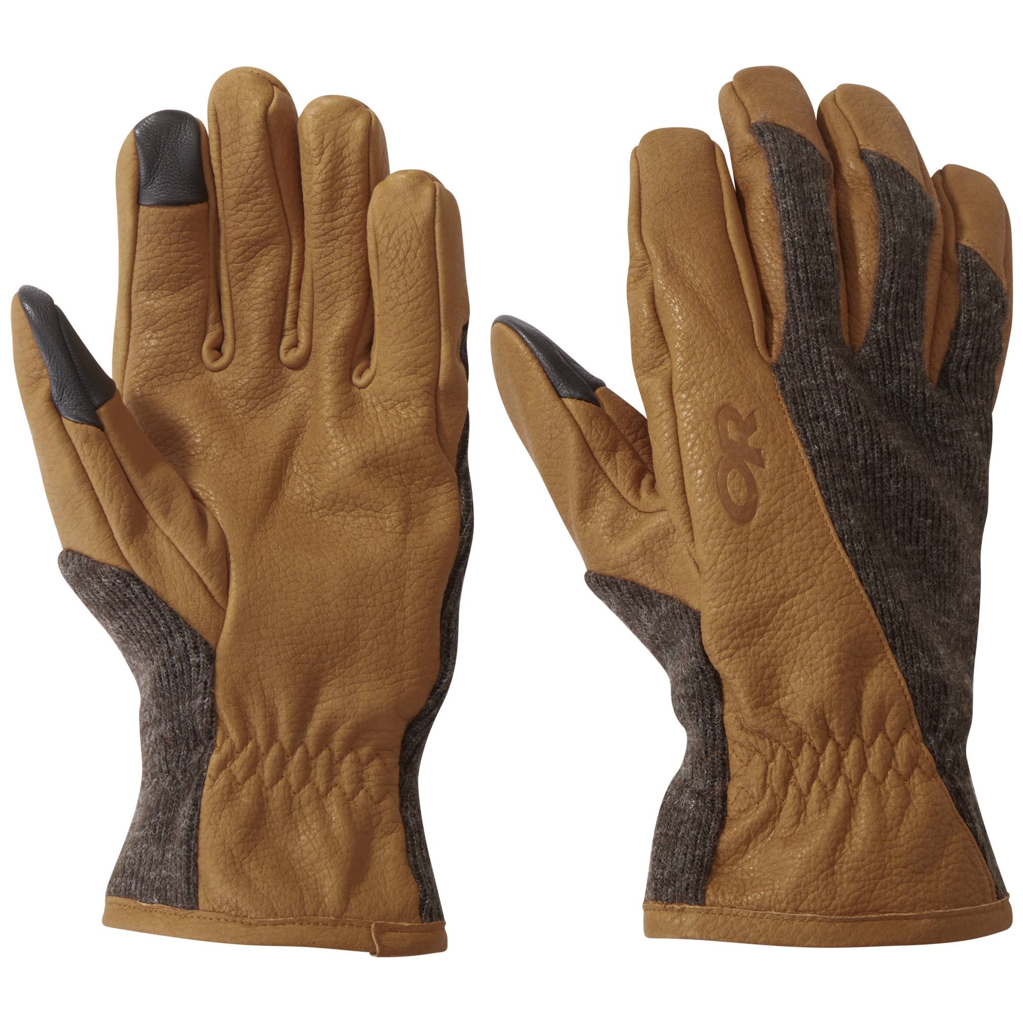 Outdoor Research Deerskin Merino Work Gloves Khaki YAAW5M_QH86
