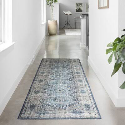Gelo Denim/Gray Area Rug Bungalow Rose Rug Size Runner 2'7WXTHG_FS9P