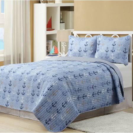 Breakwater Bay Haggerty Anchor Reversible Quilt Set, Size 3, 5H8OIM_QODV Breakwater Bay Haggerty Anchor Reversible Quilt Set, Size 3, 5H8OIM_QODV