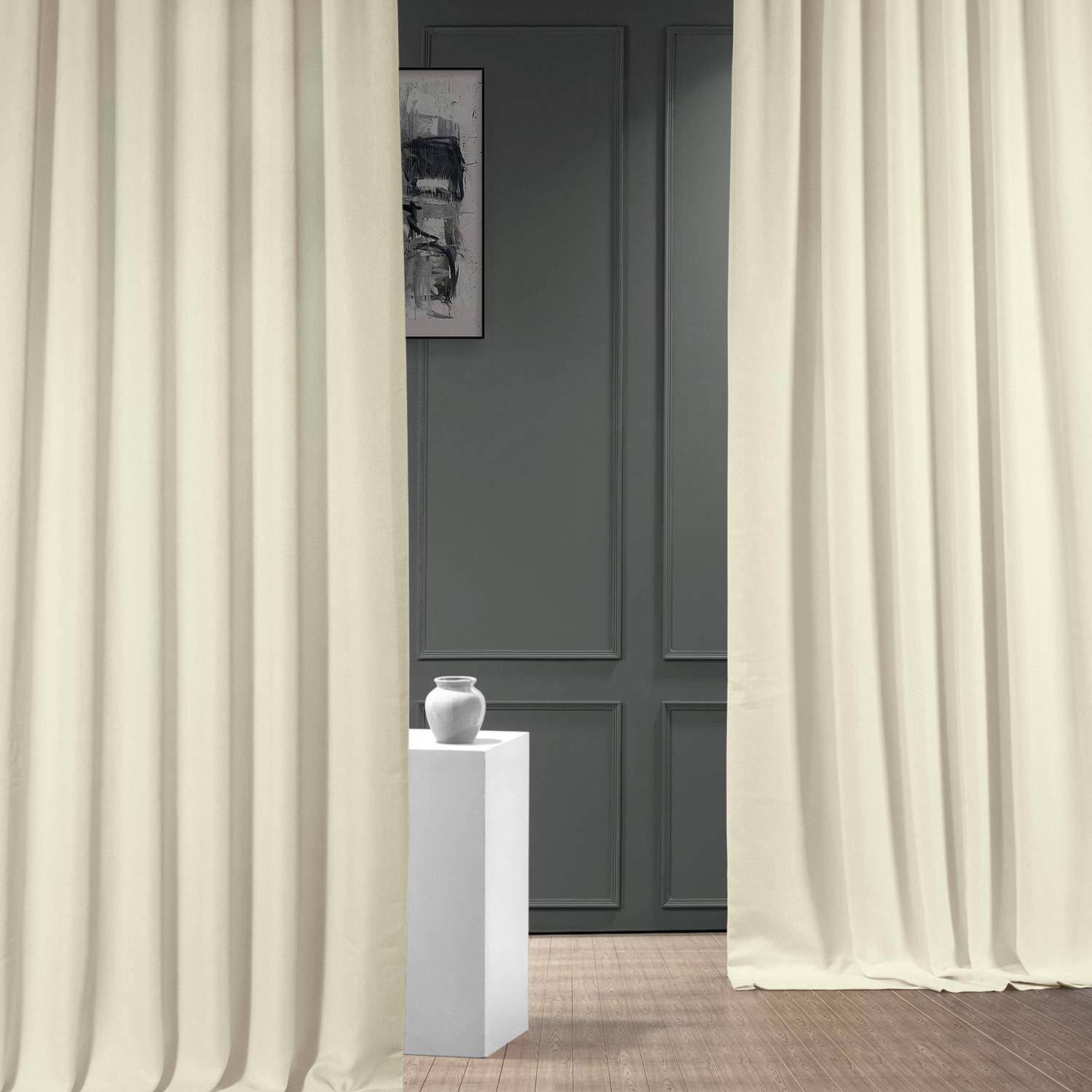 HPD Half Price Drapes FLCH-FM20128-120 Italian Faux Linen Curtain, 50 x 120, Gravity SQKJLN_DFYP