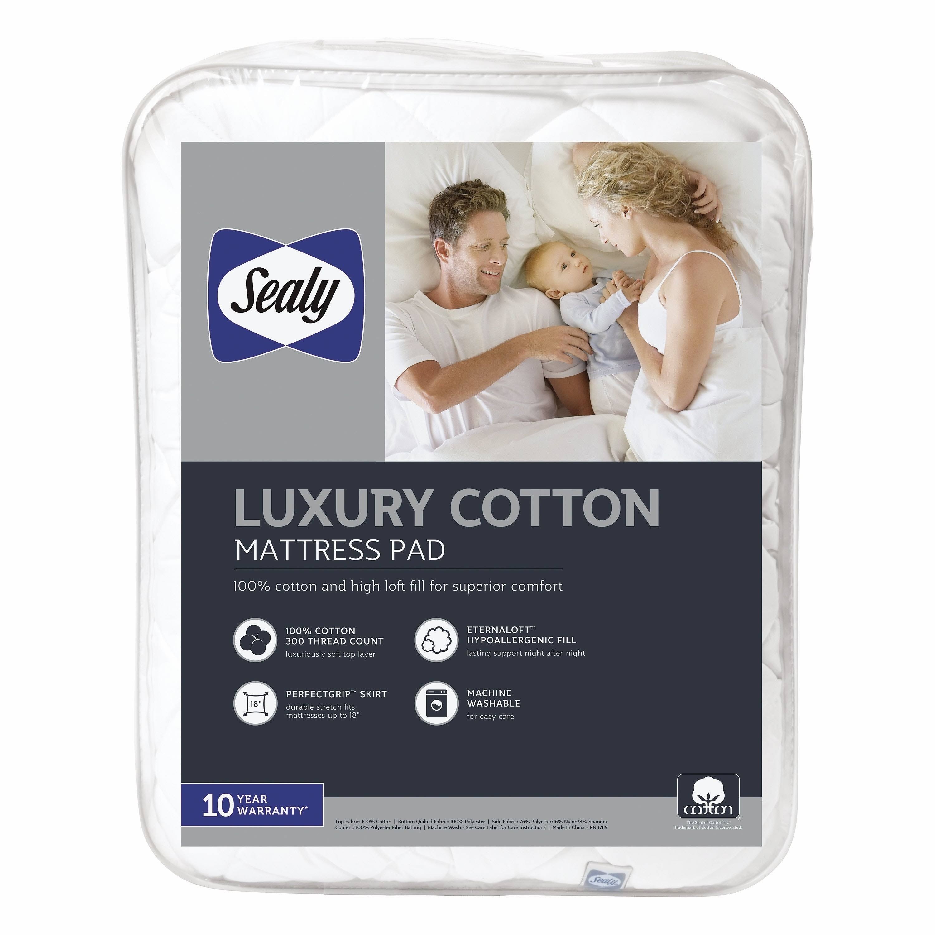 Sealy Luxury Cotton King Mattress Pad - 6SCPTO_I4EK Sealy Luxury Cotton King Mattress Pad - 6SCPTO_I4EK