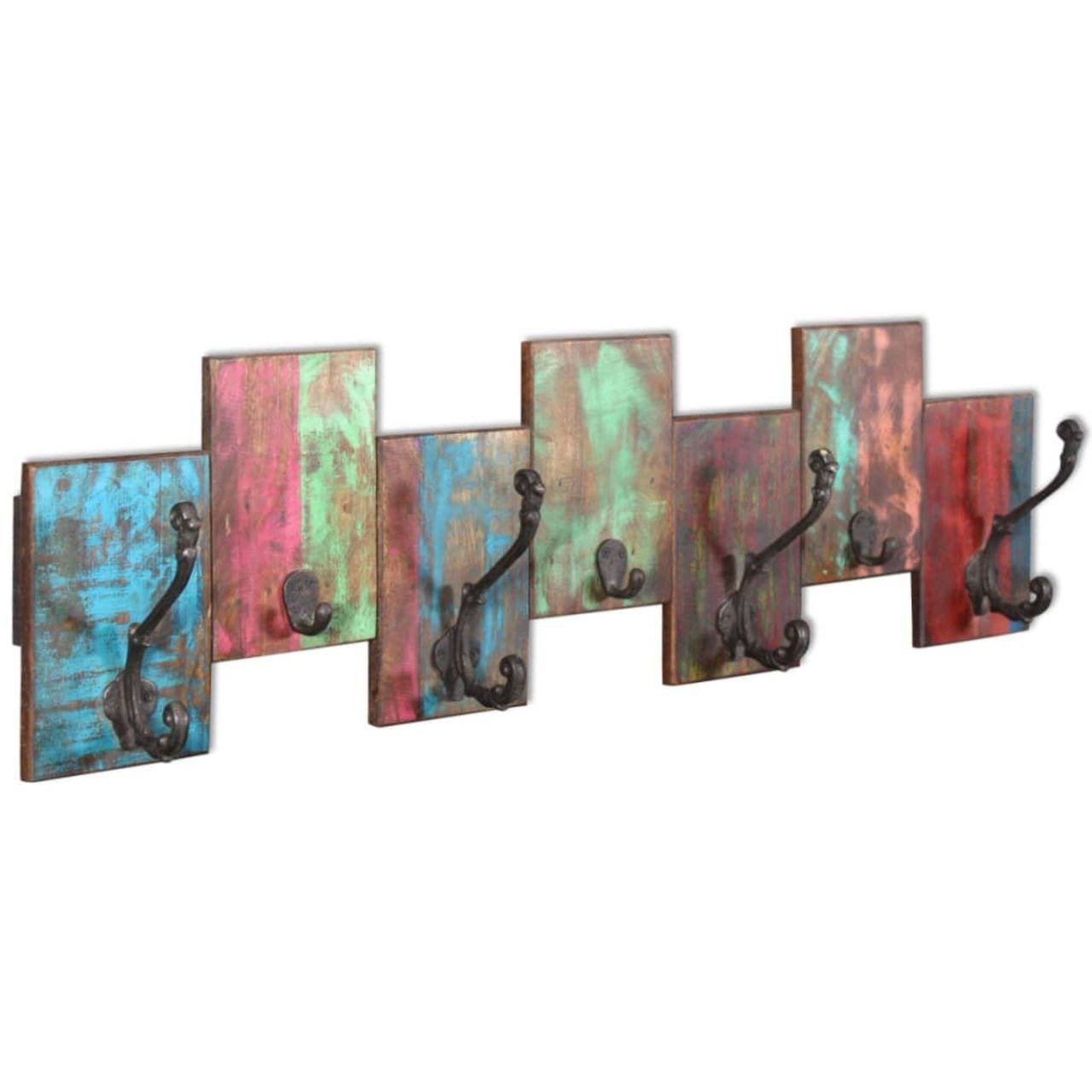 vidaXL Coat Rack with 7 Hooks Solid Reclaimed Wood, O5QCDL_PJM6