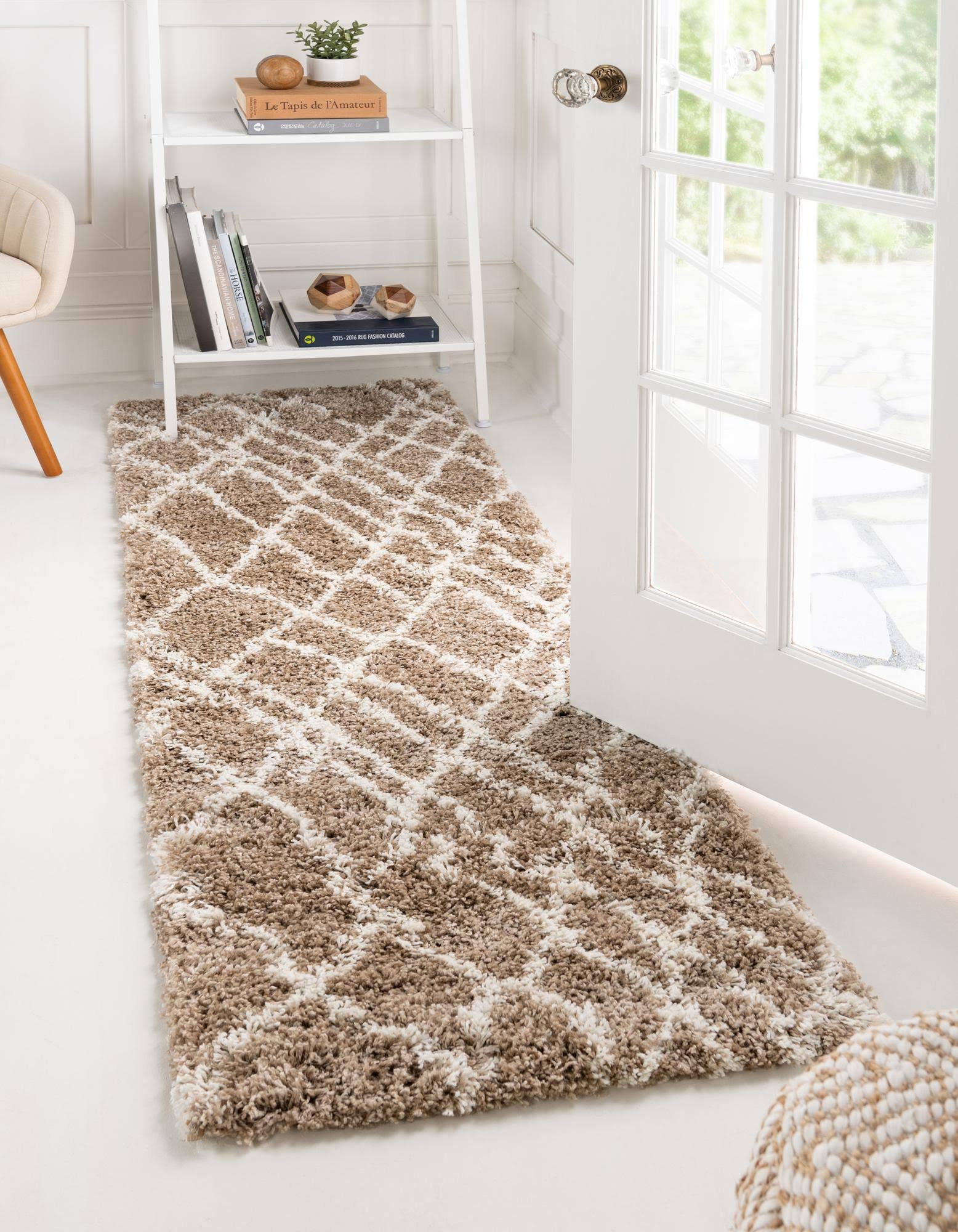 Soft Touch Shag Khaki 13 ft Runner Area KCSS9D_NIFX