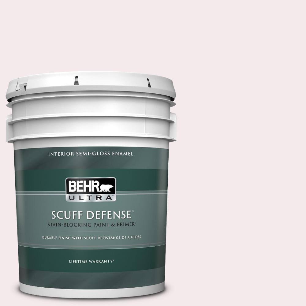 BEHR Ultra 5 gal. #PR-W05 Sweet Roses Extra Durable Semi-Gloss Enamel Interior Paint NYQOBI_VTGS