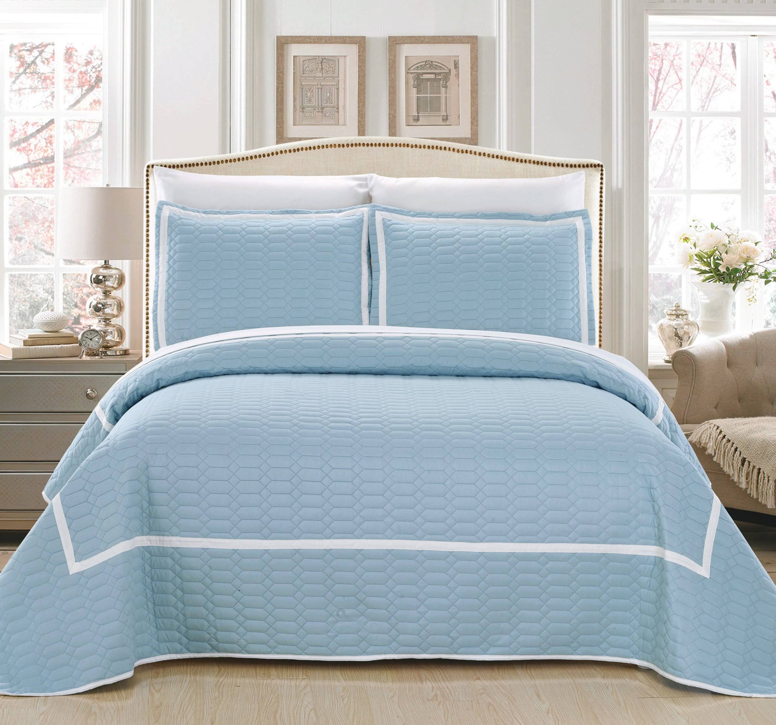 Chic Home Birmingham Quilt Set, Blue, UFBXA8_HQNL