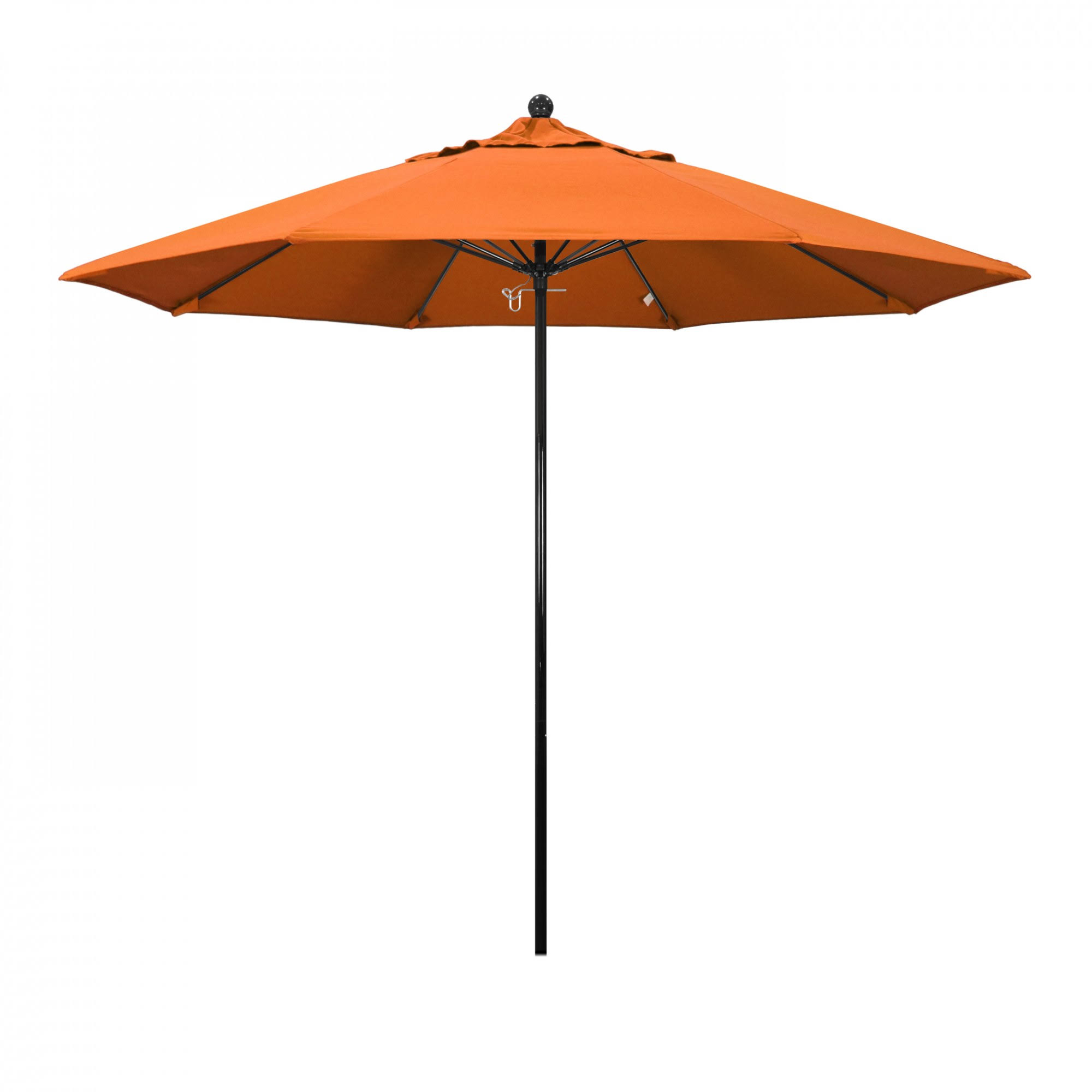 California Umbrella Oceanside Series Patio Umbrella, Fiberglass Pole, Sunbrella 2A Tangerine, 9' XV8O2I_GTRG