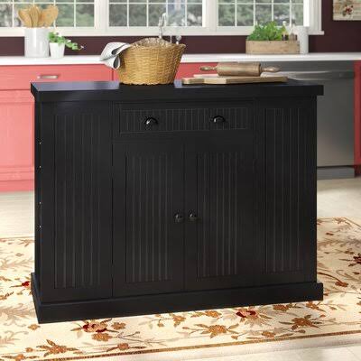 Calabasas Fluted Kitchen Island Red Barrel Studio Base Finish UVVJQC_PU8L