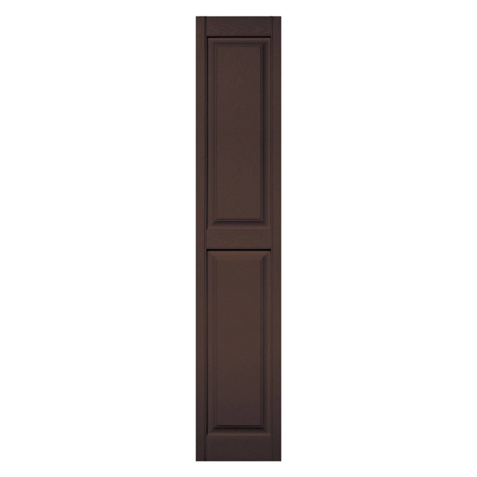 Builders Edge 12 in. x 43 in. Raised Panel Vinyl Exterior Shutters Pair in Federal 2OE46Y_KRKJ