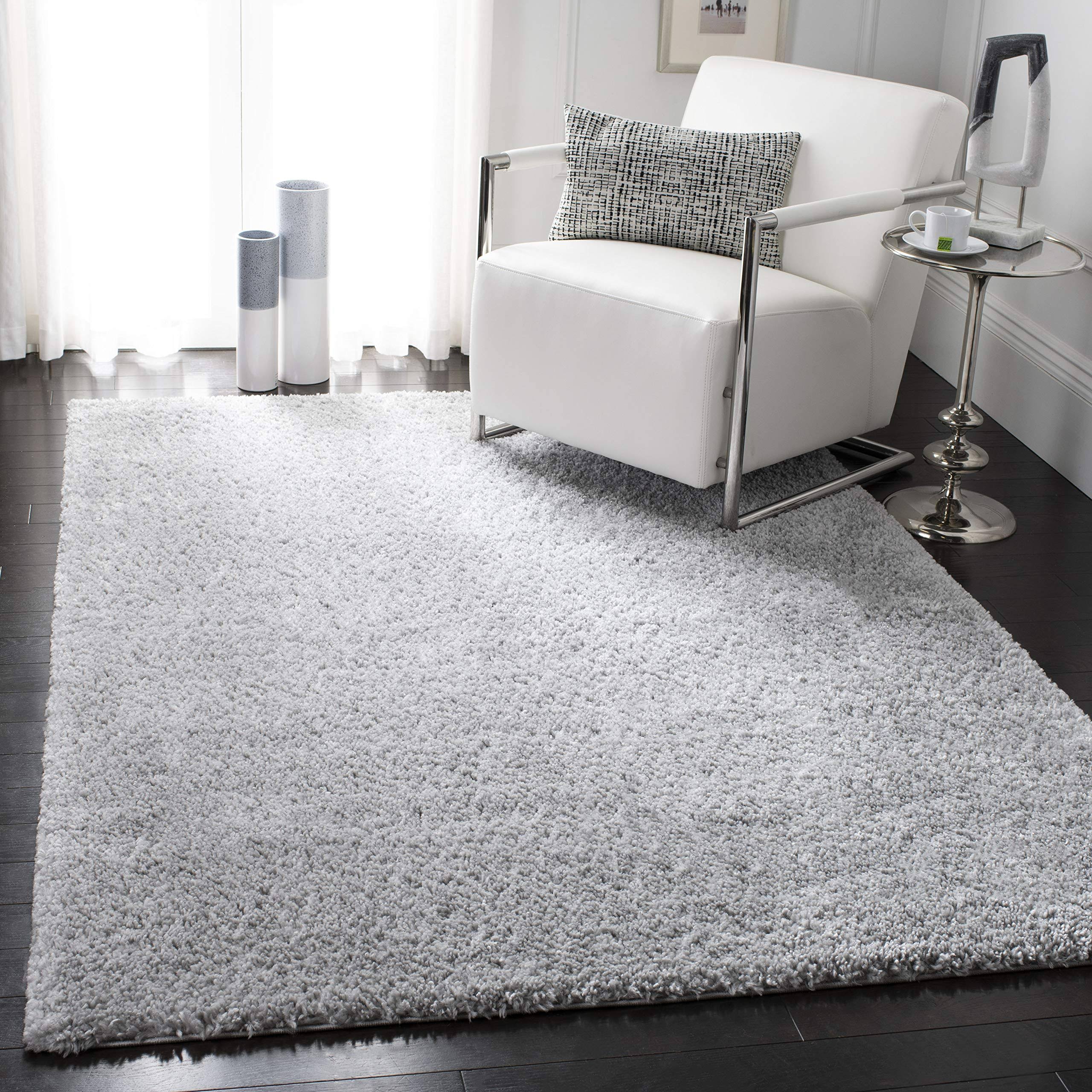 Safavieh August Shag Silver 5 ft. x 5 ft. Square Solid Area 2VQBSJ_8WDG