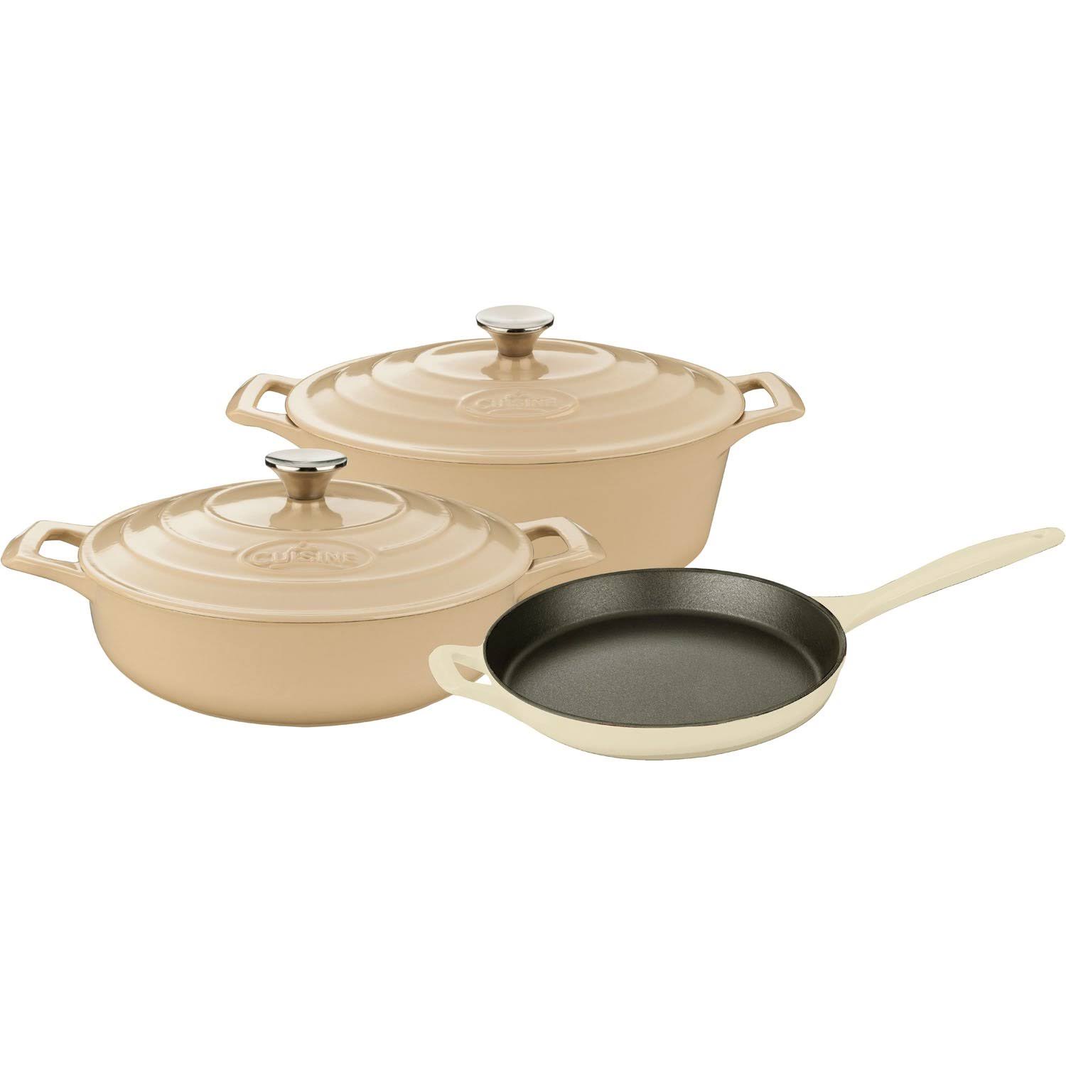 La Cuisine Pro 5-Piece Enameled Cast Iron Cookware Set, Oval YZCBYU_OZ5T