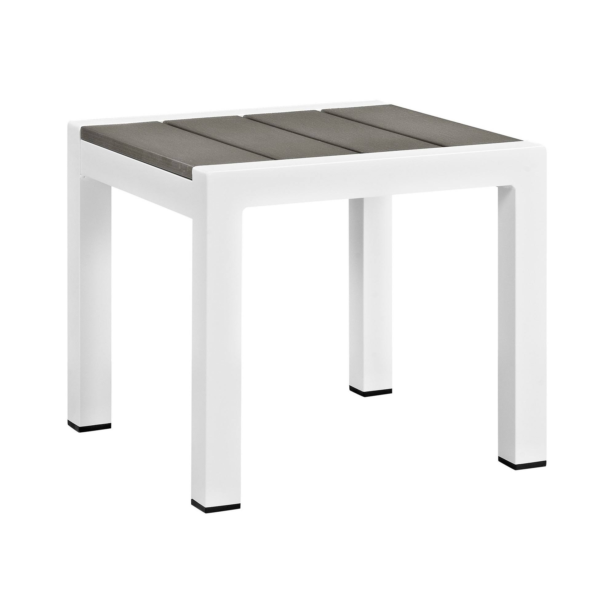 Modway Shore Outdoor Patio Aluminum Side Table in White XNCQVD_AN0G