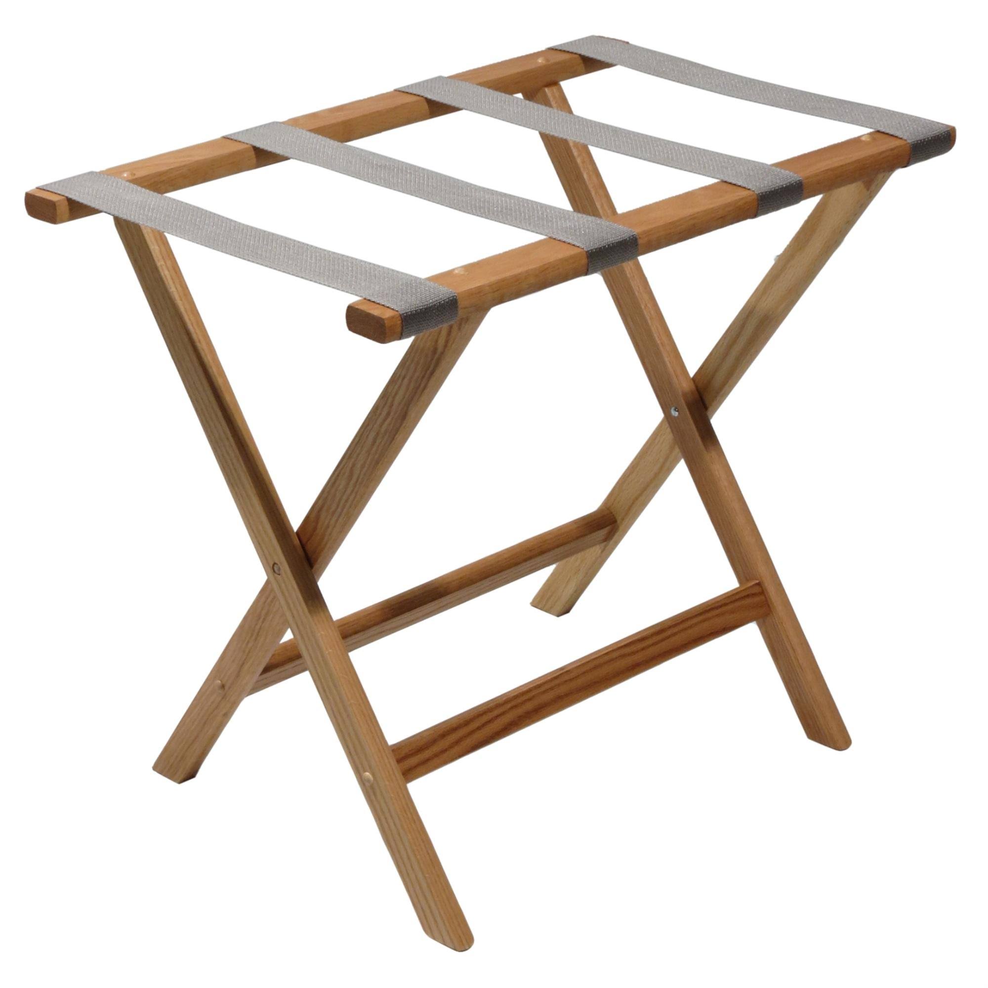 Wooden Mallet Grey Straps, Light Oak Deluxe Straight Leg Luggage TSQ701_UMHH