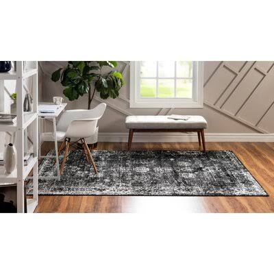 Brandt Floral Black Area Rug Mistana Rug Size: Rectangle 8' x 11' WGKPPA_NTPK