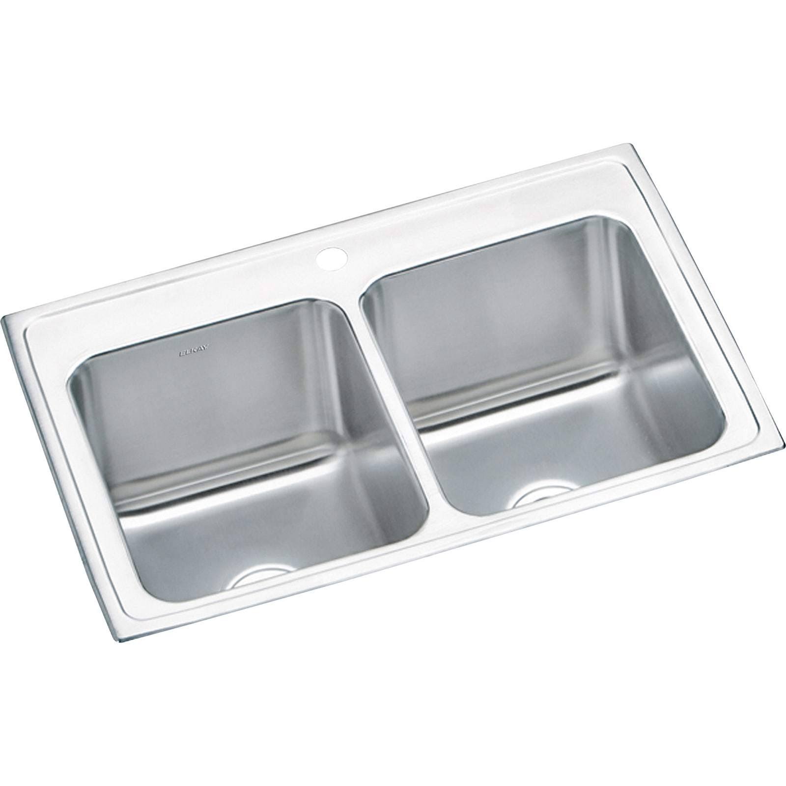 Elkay DLR3322101 Stainless Steel Double Bowl Top Mount Kitchen K9JESB_LUBM