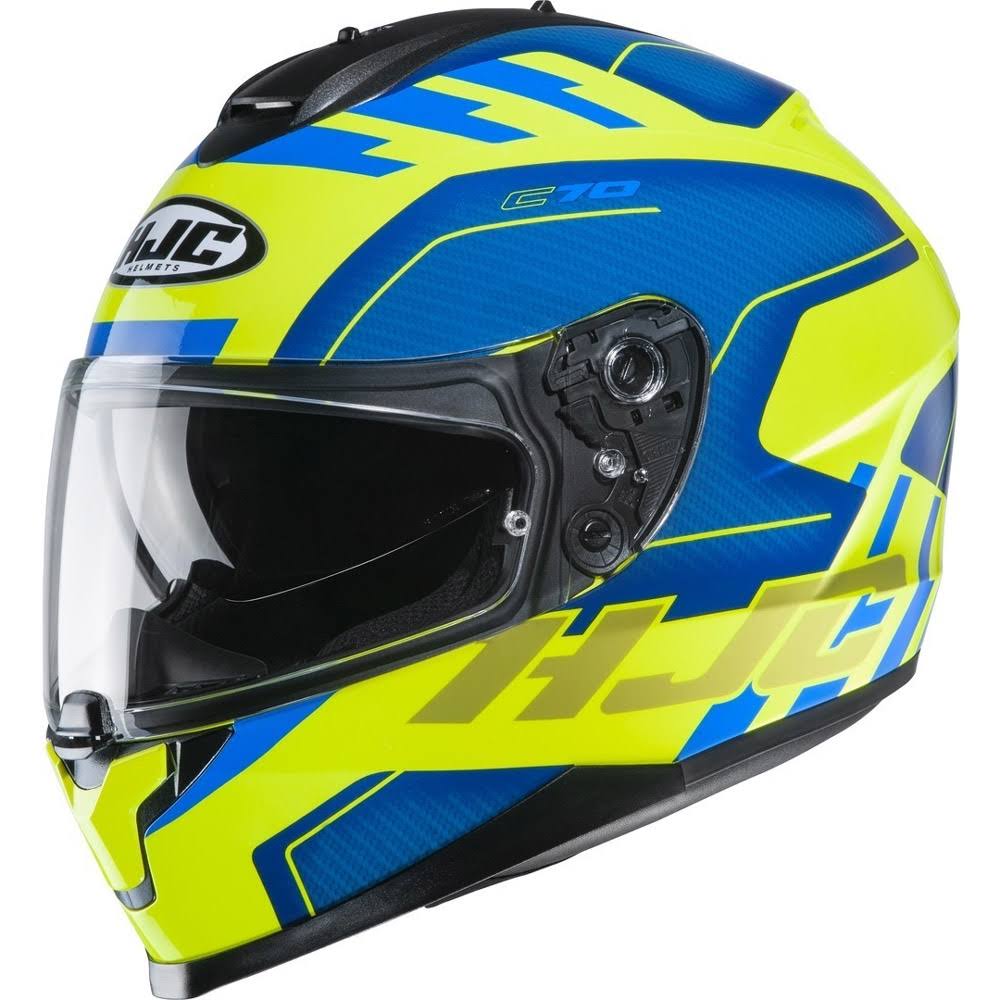 HJC C70 Koro Helmet, yellow-blue, Size FXSMWO_O1OG HJC C70 Koro Helmet, yellow-blue, Size FXSMWO_O1OG