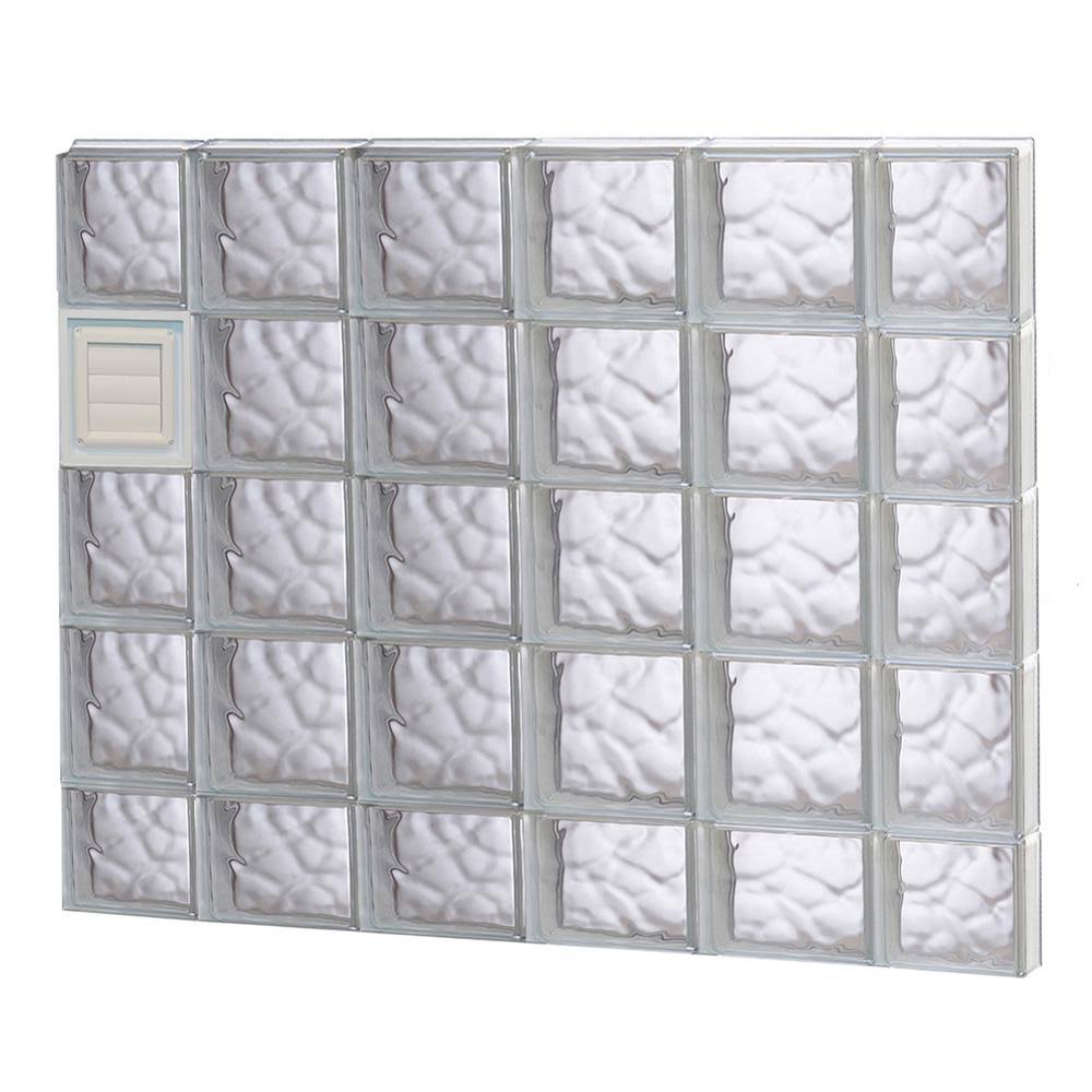 REDI2SET Wavy Pattern Frameless Replacement Glass Block Window (Rough Opening 44-in x 38-in; Actual 42.5-in x 36.75-in) 1B2MOY_9KVI