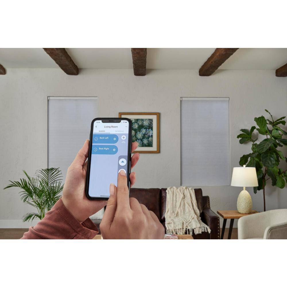 Home Decorators Collection White Cordless Blackout Motorized Cellular Shade - 70.75 in. W x 72 in. L, Winter HSDYBK_9XOU