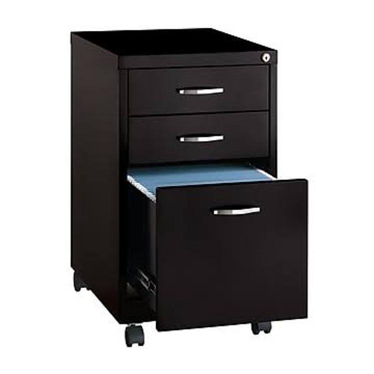 Staples 3-Drawer Vertical File Cabinet, LOCKING, Letter, Black, WHVSUC_DEMK