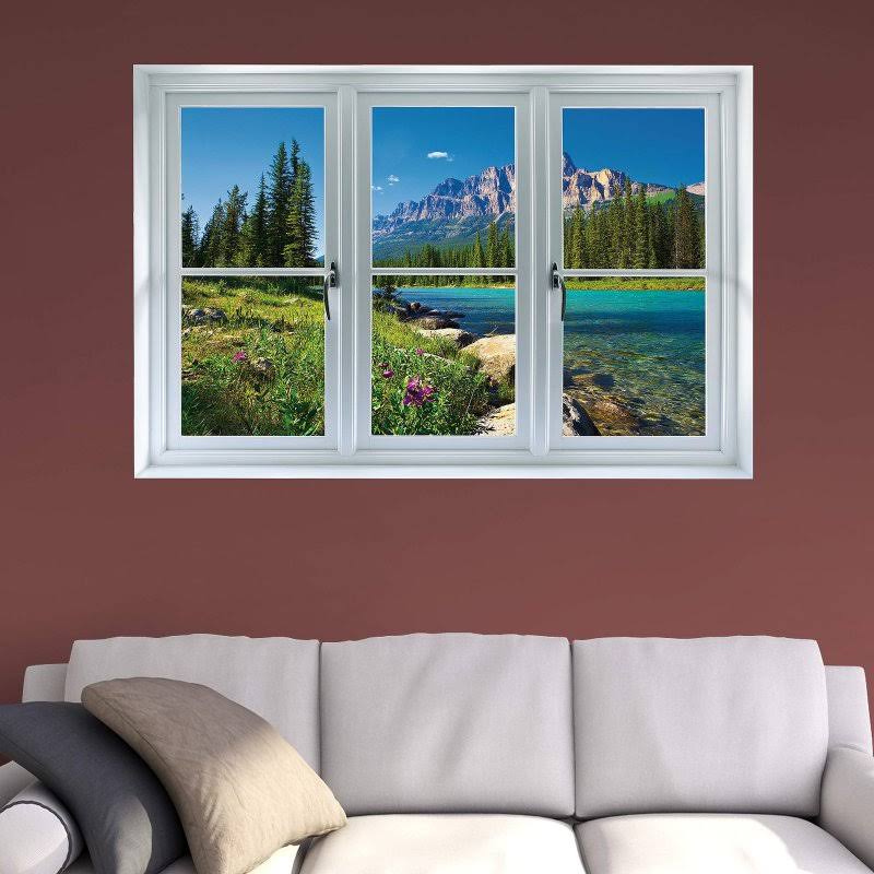 Fathead Banff Mountains in Bloom Instant Window Wall IDOQRN_IAWH