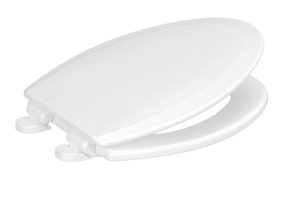 Centoco 900sc-301 Elongated Molded Wood Toilet Seat with Safety Close, Crane White (Cotton/Bright) MS7IOG_KPDM