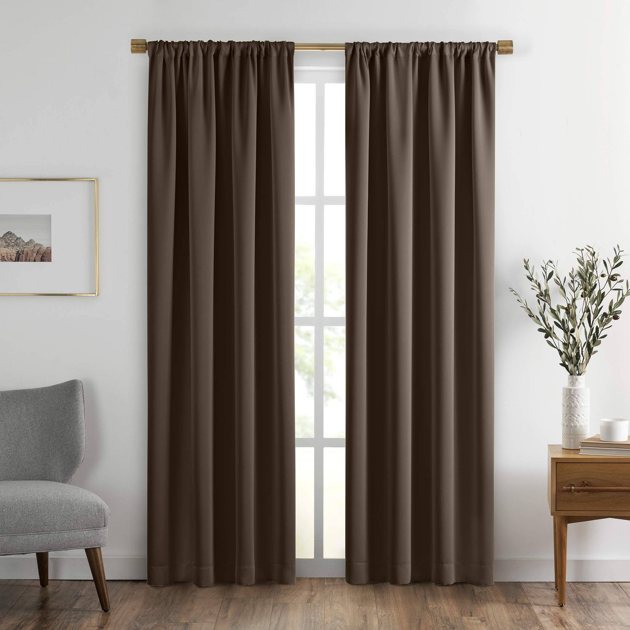 SunVeil Vanderbilt Extra Wide Blackout Window Curtain Chocolate V49CNU_MMJR SunVeil Vanderbilt Extra Wide Blackout Window Curtain Chocolate V49CNU_MMJR