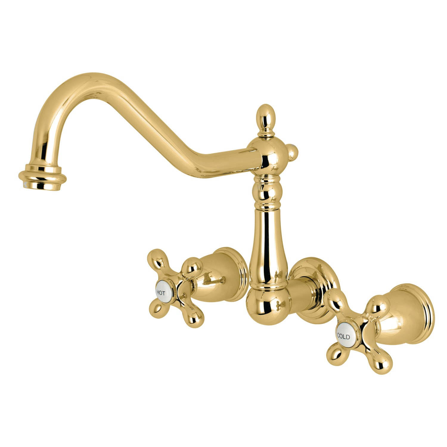 Kingston Brass Ks1282ax Heritage Wall Mount Kitchen Faucet, Polished UZ0UZK_OF2E