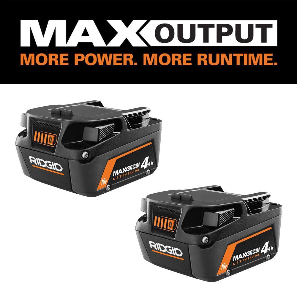 Ridgid 18V Lithium-Ion Max Output 4.0 Ah Battery (2-Pack) MXCWUI_XFUX