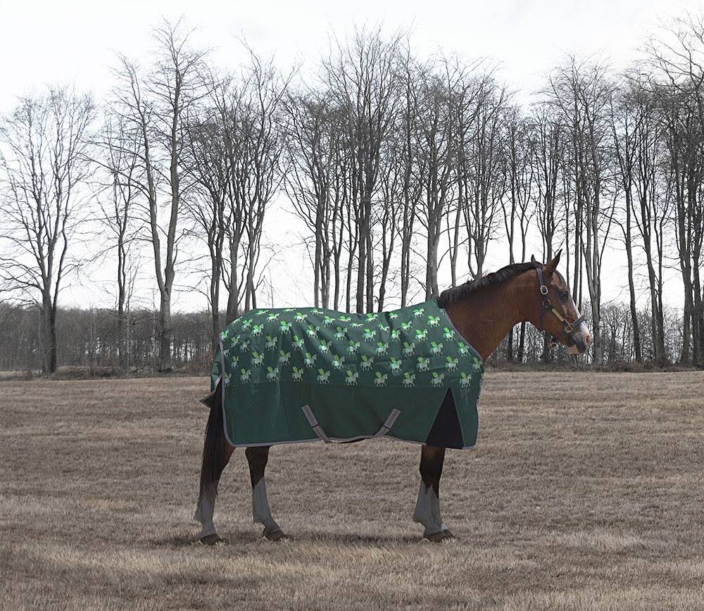 TuffRider 1200D Ripstop 220gms Horse Print Standard Neck Two Tone Pony Turnout Blanket - 45OFGU_V3JF
