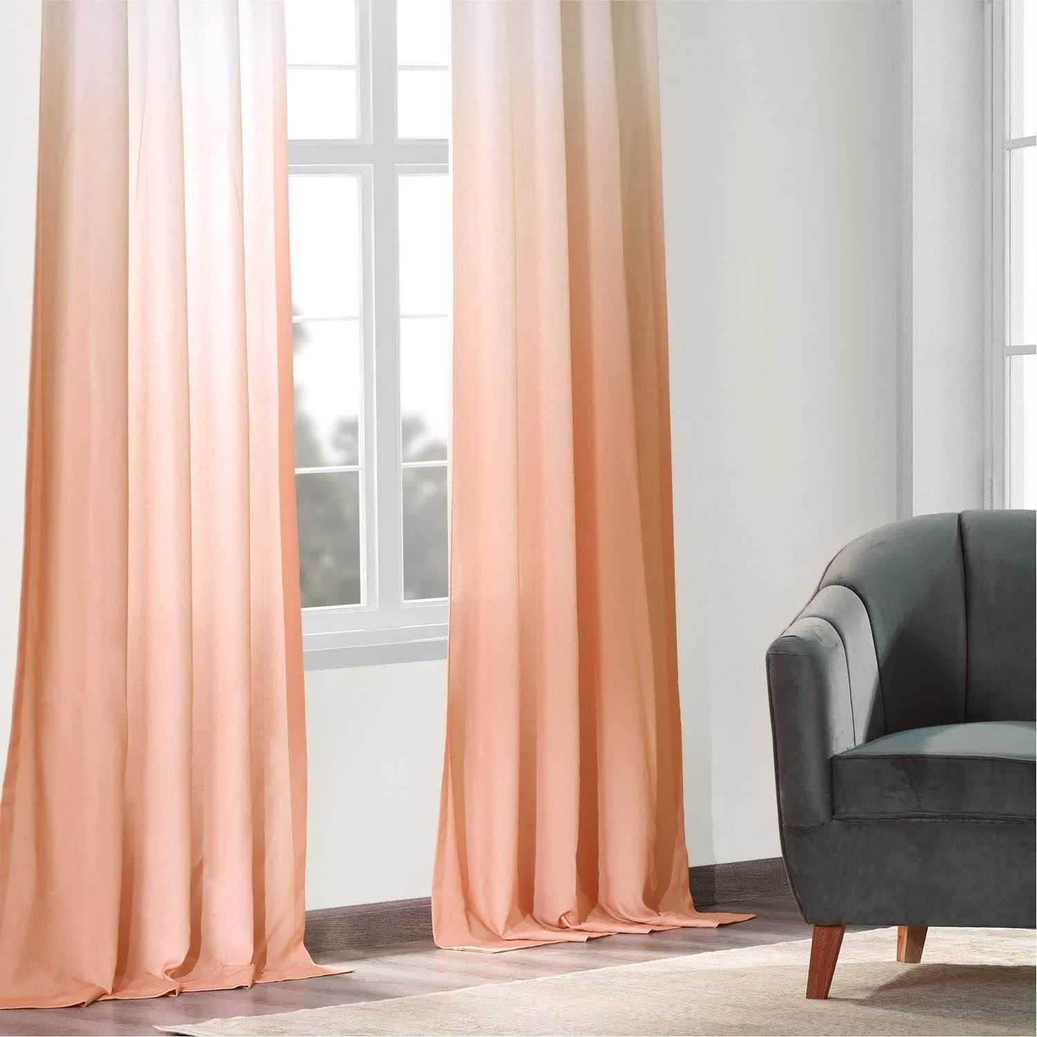 Exclusive Fabrics Ombre Faux Linen Semi Sheer Curtain - 50 x 108 - Ombre L9YOQ5_37GA