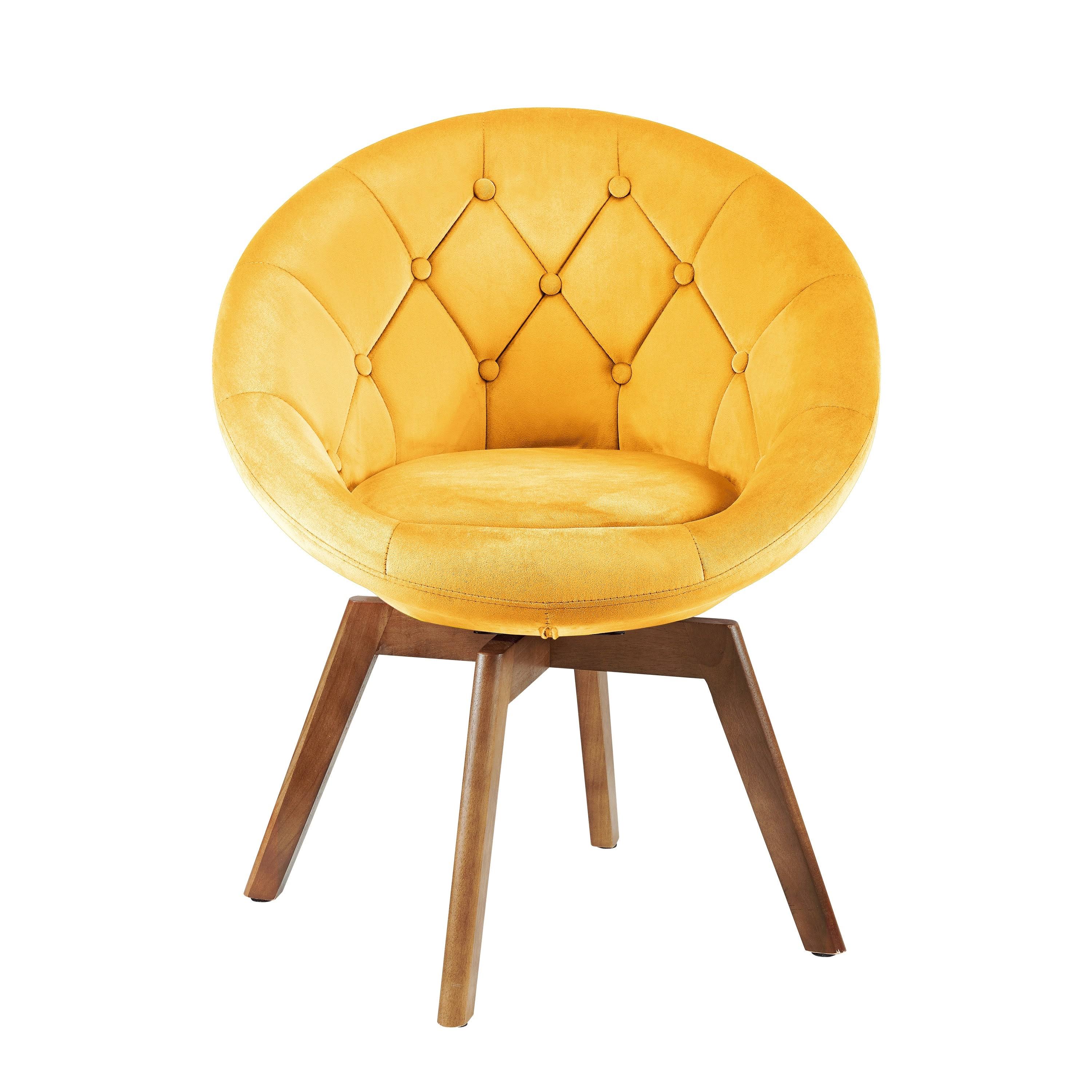 Art Leon Accent Chair Round Velvet Tufted Swivel 8DLGRZ_ATVV