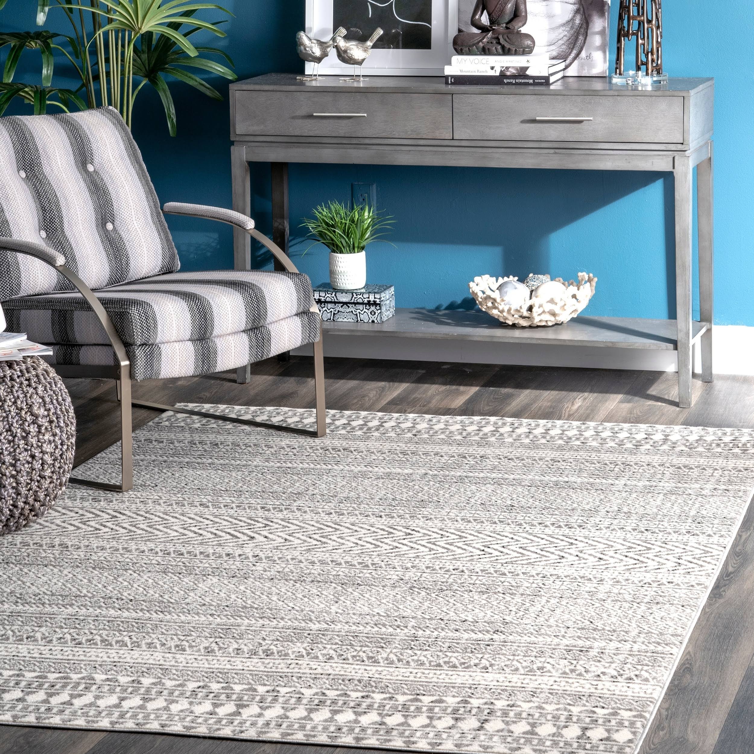 nuLOOM Tribal Bands Solid Area Rug - 4' 1  LRGCDW_LRDF
