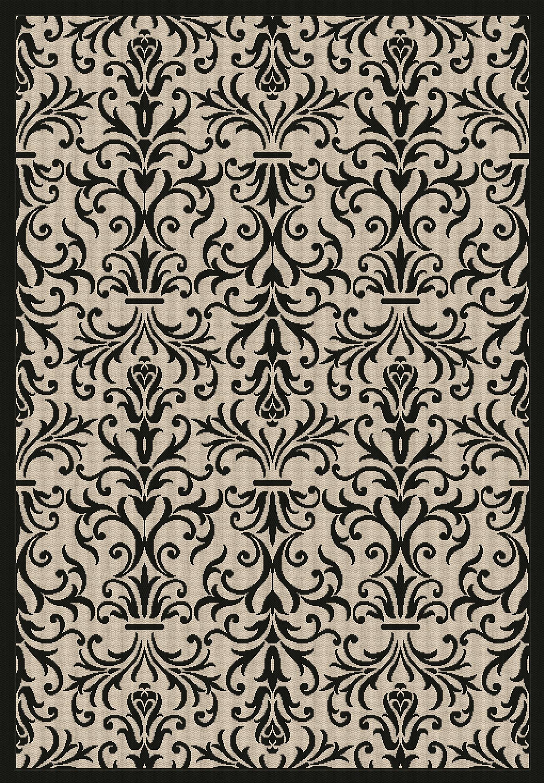 Dynamic Rugs Piazza 2742-3901 Sand/Black Area Rug Rectangle 3'MSREKL_ICNV