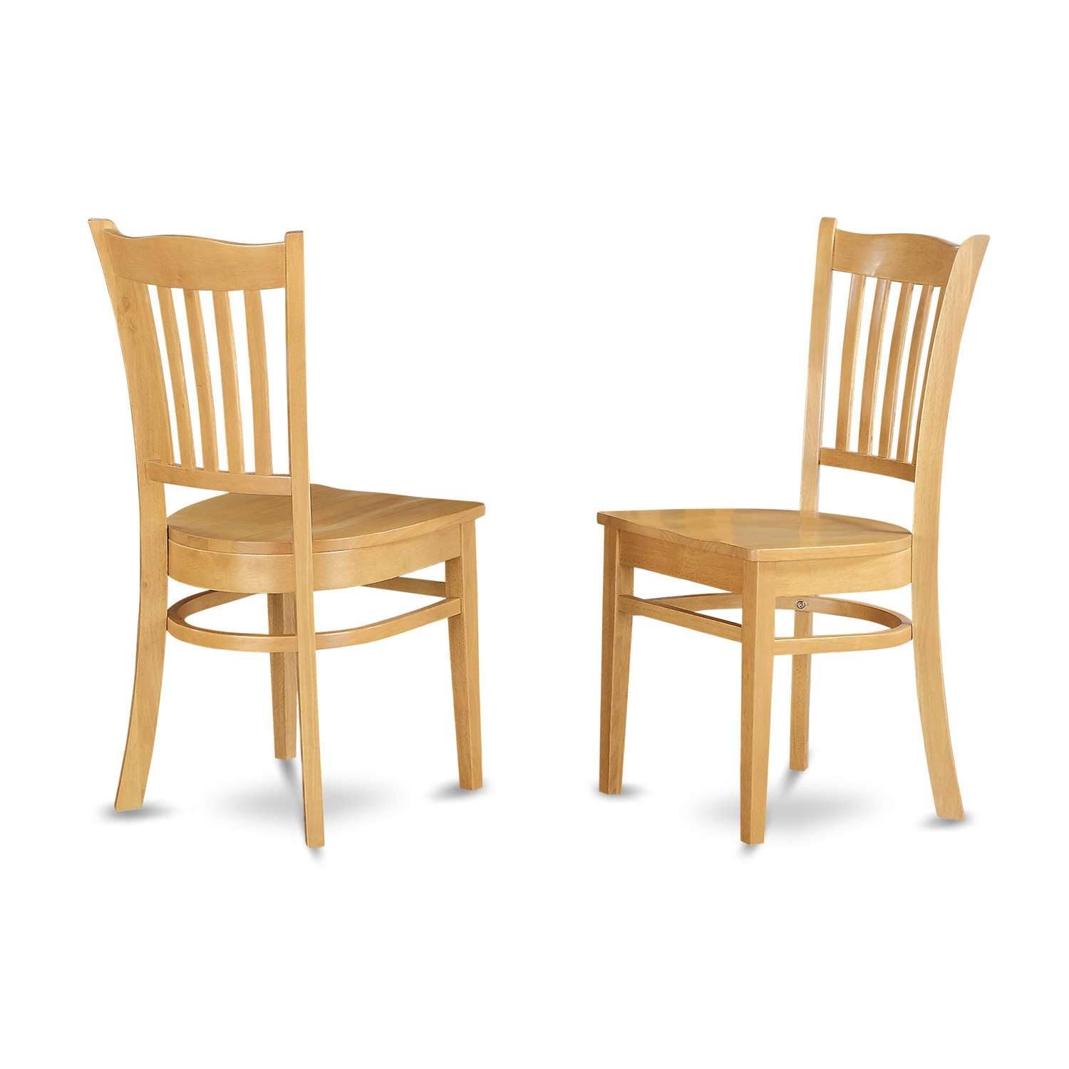 East West Furniture Set of 2 Chairs Grc-oak-w Groton Dining Chair with Wood Seat in Black Finish, R9VS3Y_NPZY