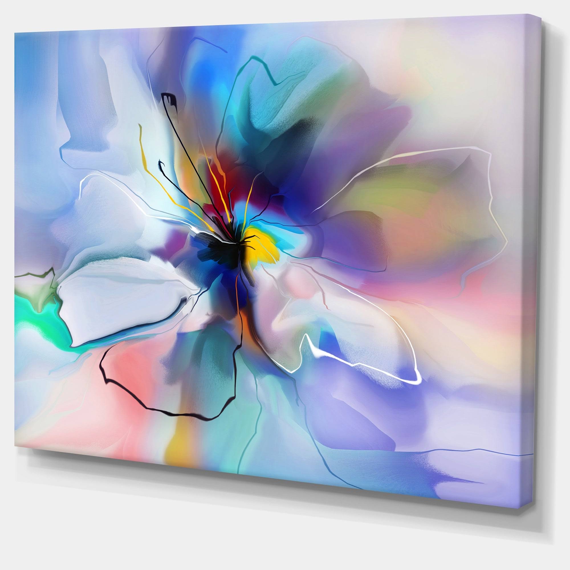 Designart 'Abstract Creative Blue Flower ' Extra Large Floral Wall Art, Size 40 inch x 30 XIGTJX_42R5