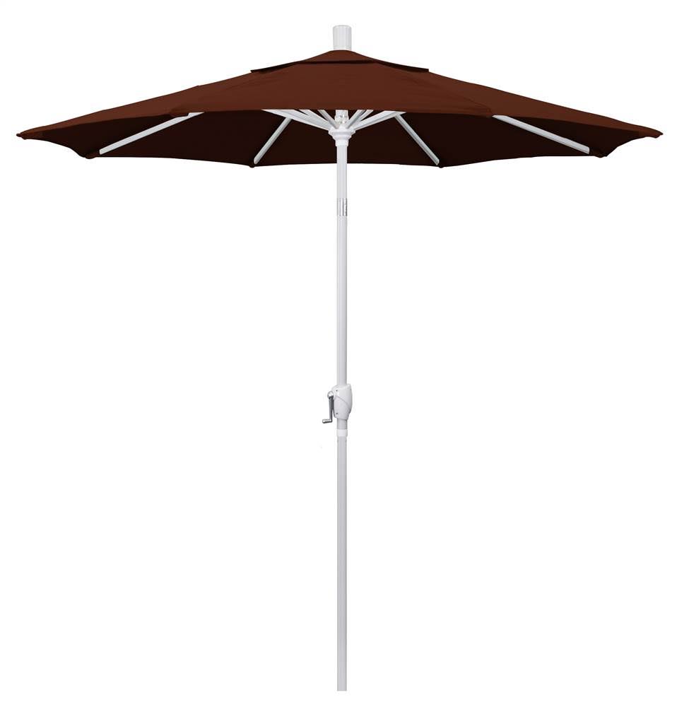 California Umbrella 7.5 ft. Matte White Aluminum Market Push Tilt Patio Umbrella in Brick QPKEJP_QVP8