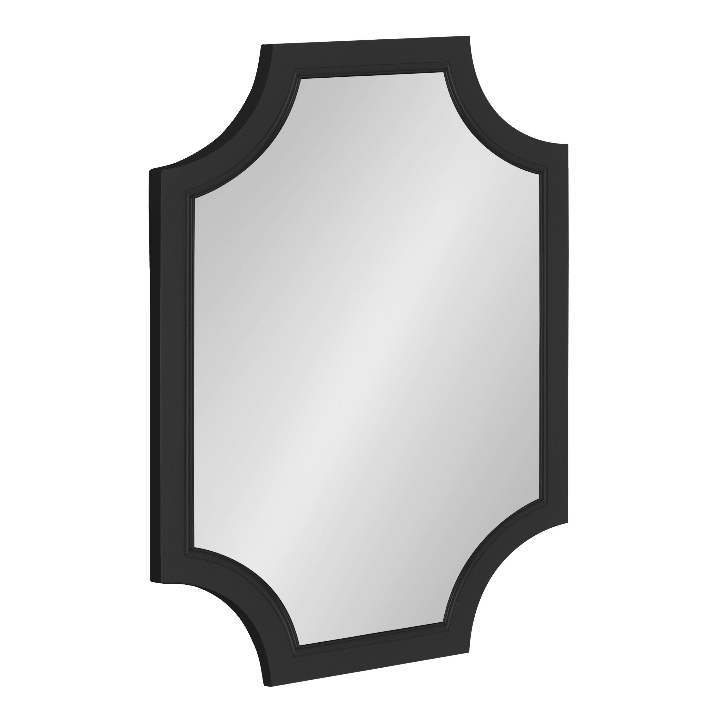 Kate and Laurel Hogan Scalloped Wood Framed Mirror - Black - V8DXEM_DCTM