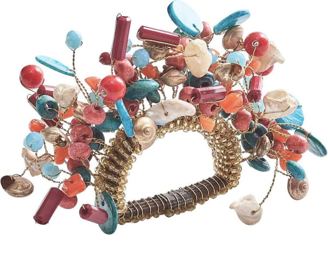 Kim Seybert - Cozumel Napkin Ring - Set of 4 - Coral/YCGX7S_GWOM