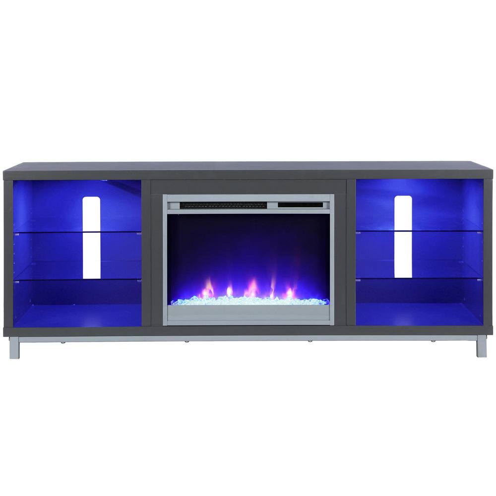 Ameriwood Cleavland 64.76 in. Freestanding Electric Fireplace TV Stand in Graphite QKZY9K_FBEL