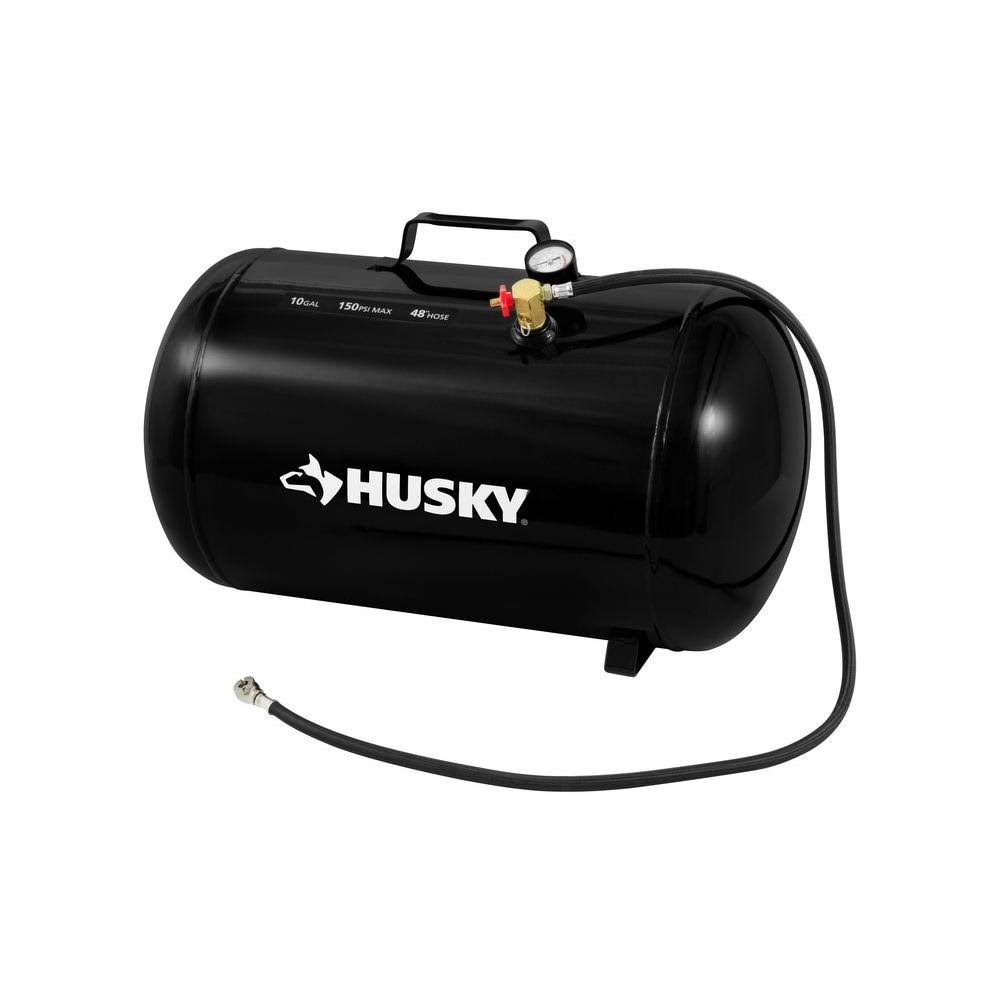 Husky 10 Gallon Portable Air Compressor Tank 150 PSI Pressure Gauge Hose NIPNRY_UTOT